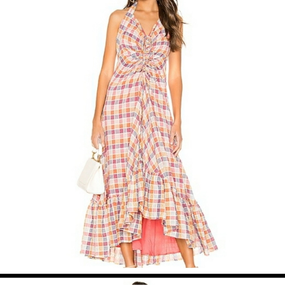 Free People Multicolor Plaid Backless Dress